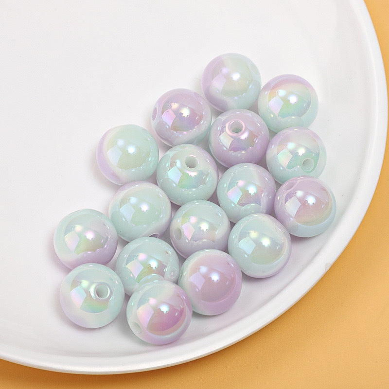 Gradient Girl Macaron Round Acrylic Beads-50PCS