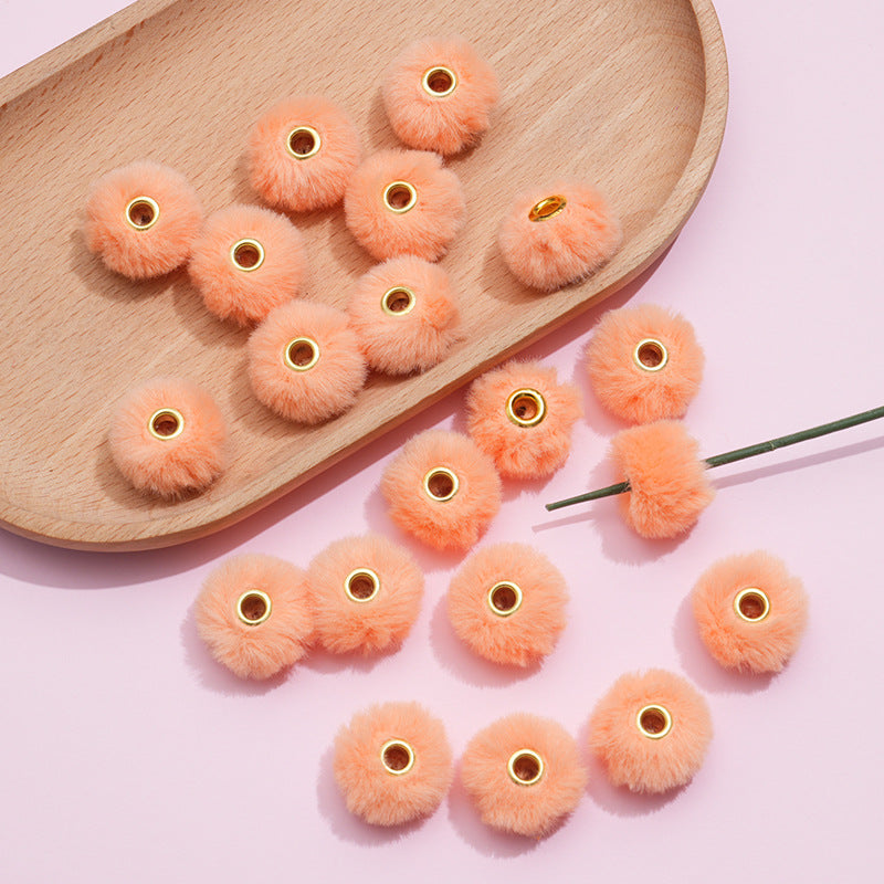 20MM Plush Ball Beads Spacers DIY Beaded Pen Accessories-50PCS