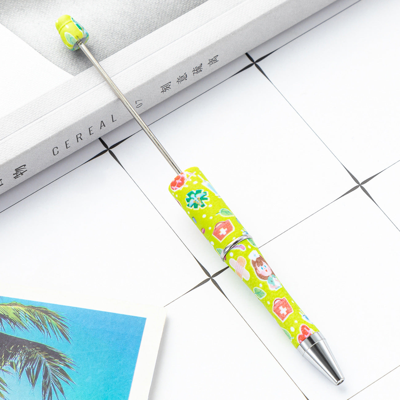 Creative Beadable Pen Nurses Printed DIY Plastic Pen-5PCS