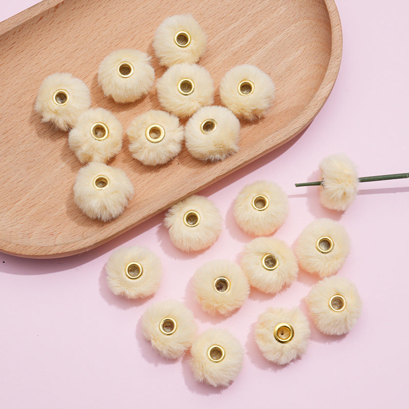 20MM Plush Ball Beads Spacers DIY Beaded Pen Accessories-50PCS