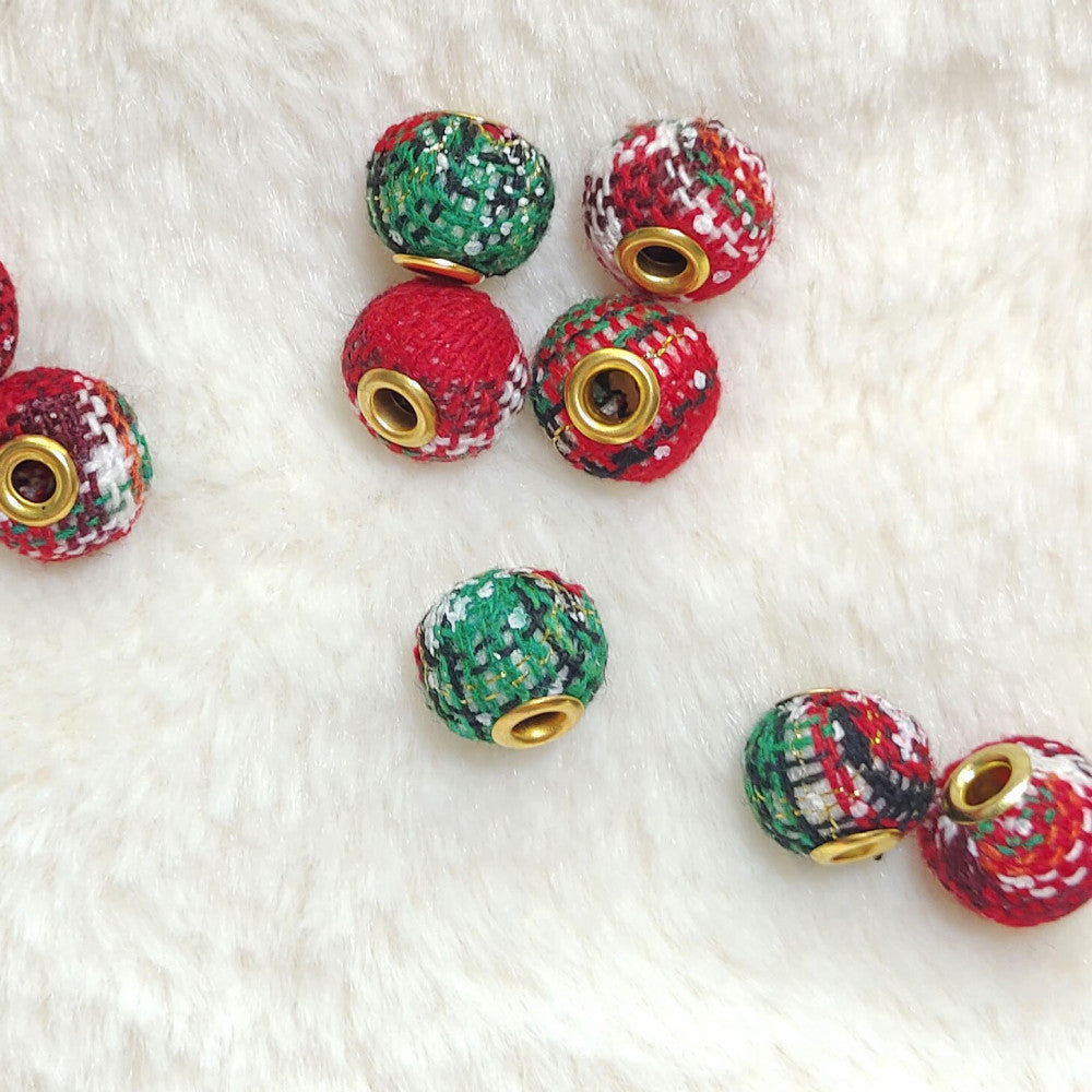 15mm Christmas Fabric Beads-100PCS