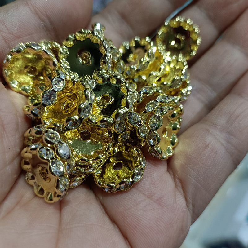 15mm Silver Plated Wave Diamond Wheel Clip DIY Handmade Spacer Beads-200PCS