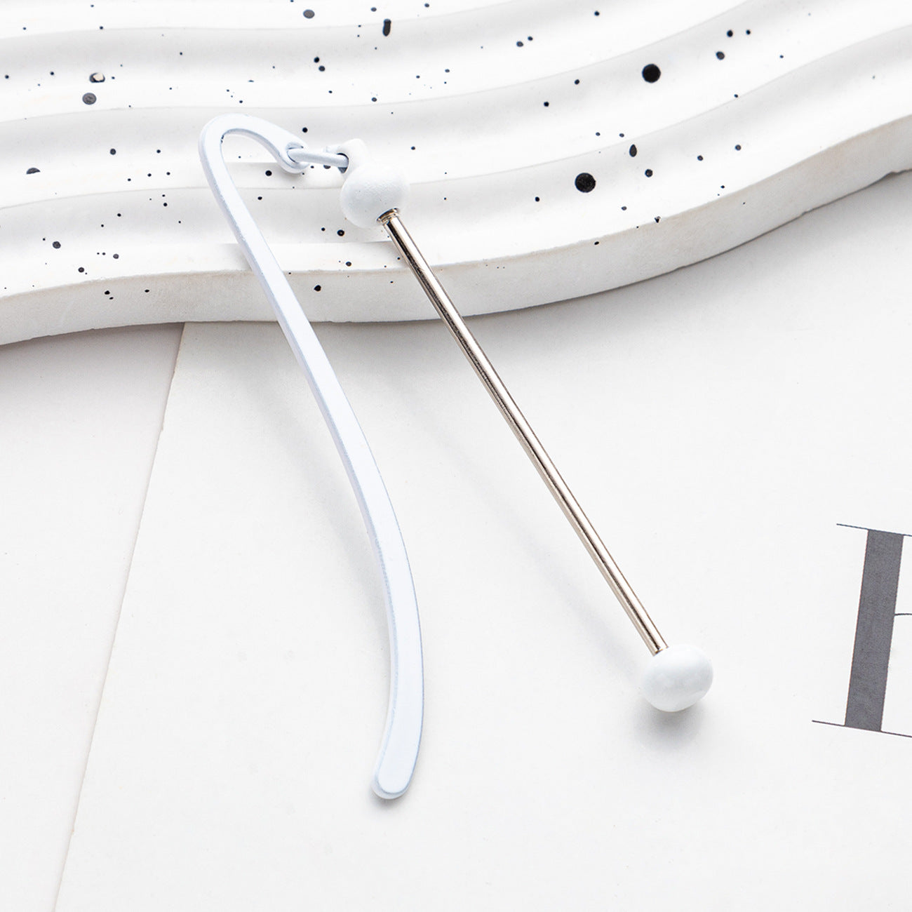 Creative Solid Color Beadable Bookmarks Metal DIY for Beadable Bar-2PCS