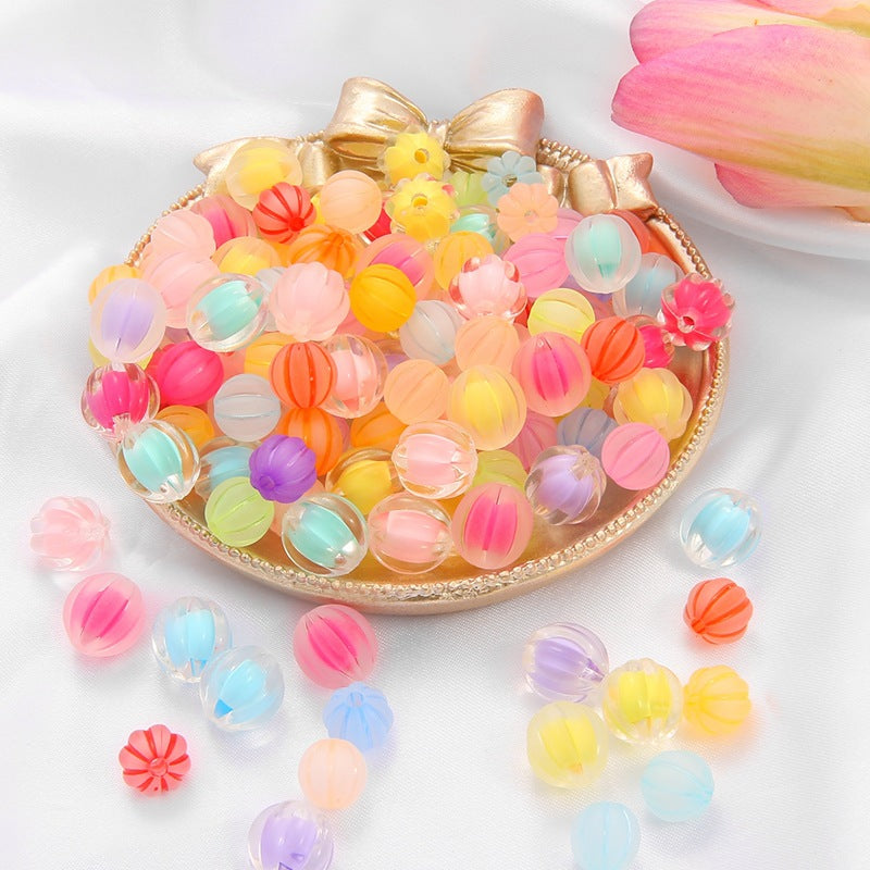 Creative Candy Color Beads Mid Beads Acrylic Pumpkin Beads-100PCS