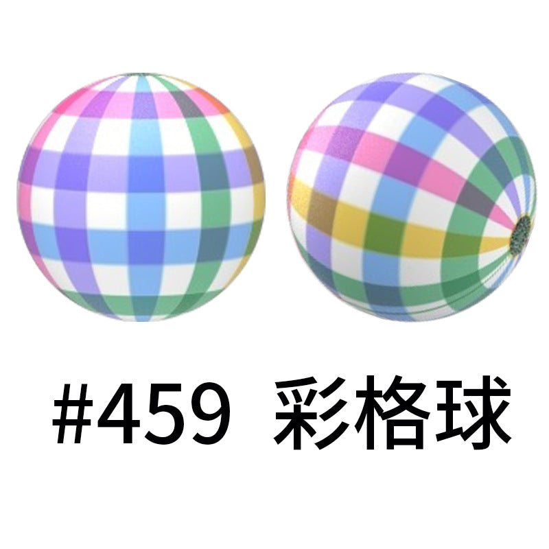 16mm Colorful Silicone Water Transfer Beads Print Silicone Beads-50PCS