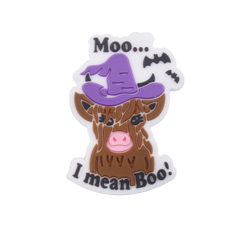 Cartoon Animal Magic Cow Silicone Beads-10PCS