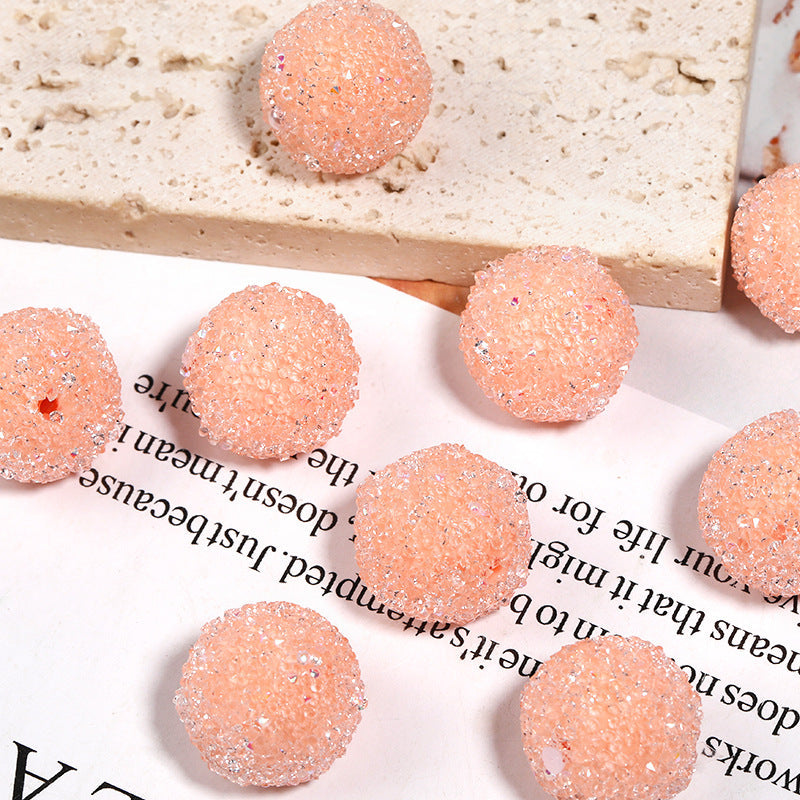 DIY Sparkling Rhinestone Soft Sugar Beads, 20mm -5PCS