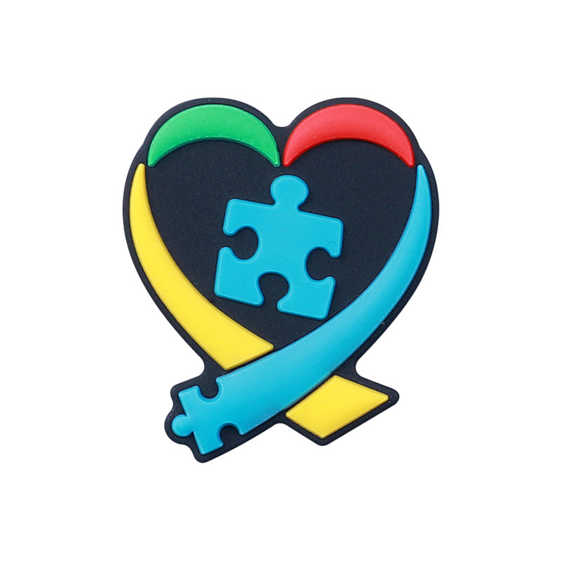 Rainbow Puzzle Silicone Beads-10PCS
