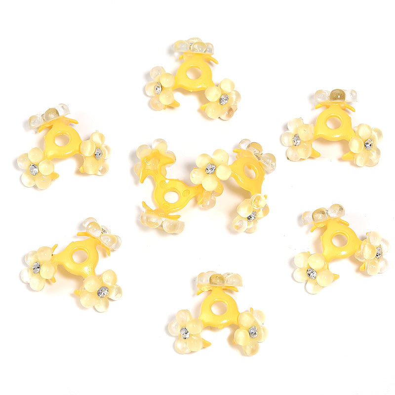 Heavy Point Drilled Resin Flower Center Hole Receptacle Acrylic Beads-30PCS