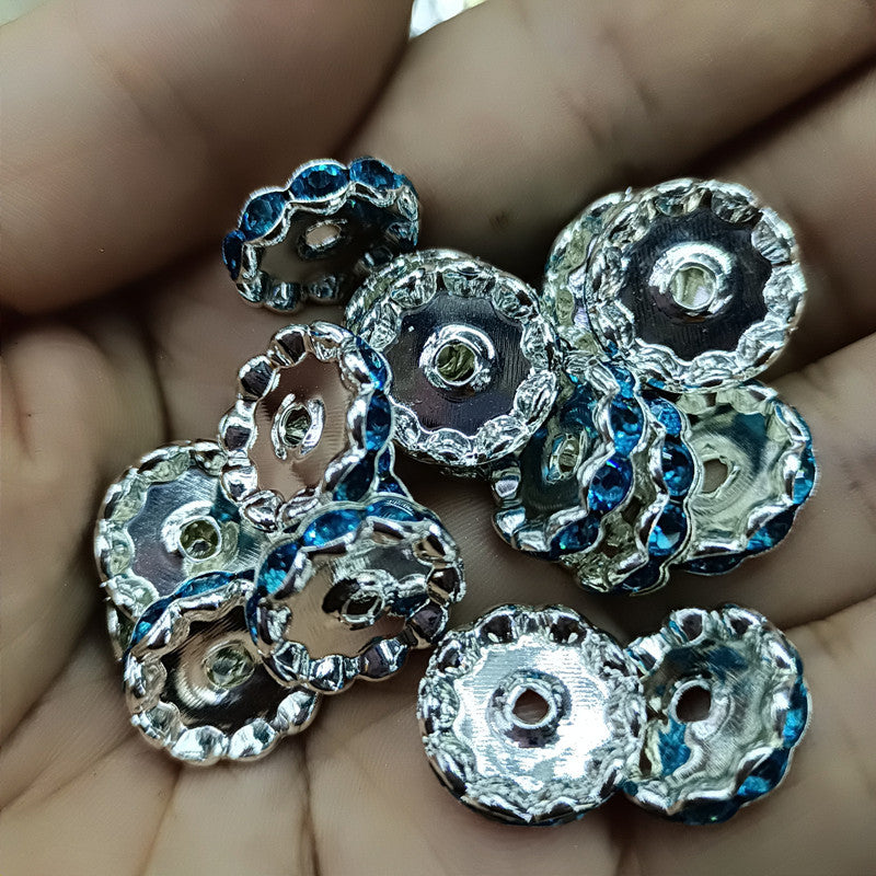 12mm Colored Diamond Spacer Round Spacer Beads DIY Handmade Colored Diamond Beads-250PCS