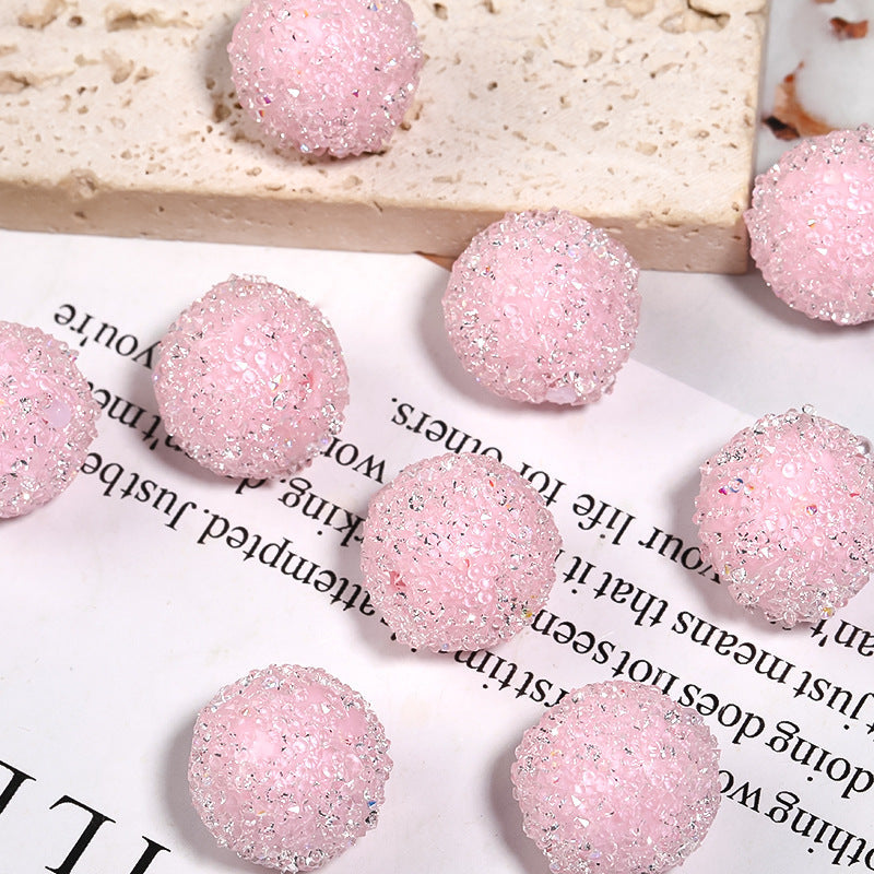 DIY Sparkling Rhinestone Soft Sugar Beads, 20mm -5PCS