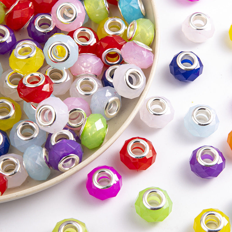 14mm Acrylic Jelly Large Hole Beads Beads-100PCS