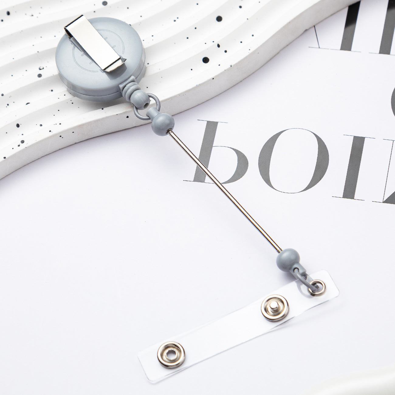 Badge Reels DIY Beadable Bar Retractable Keychain-2PCS