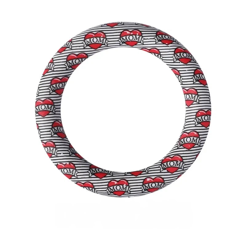 65MM Circular Ring Silicone Focal Beads for DIY Pens Keychains