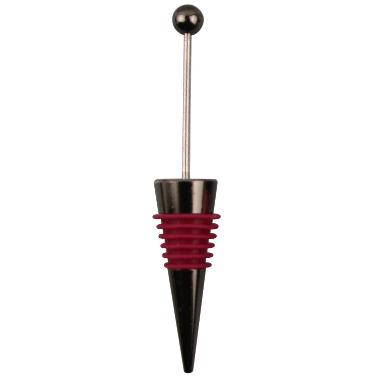 Creative Beadable Utensils DIY Zinc Alloy Gun Black Red Wine Stopper-2PCS