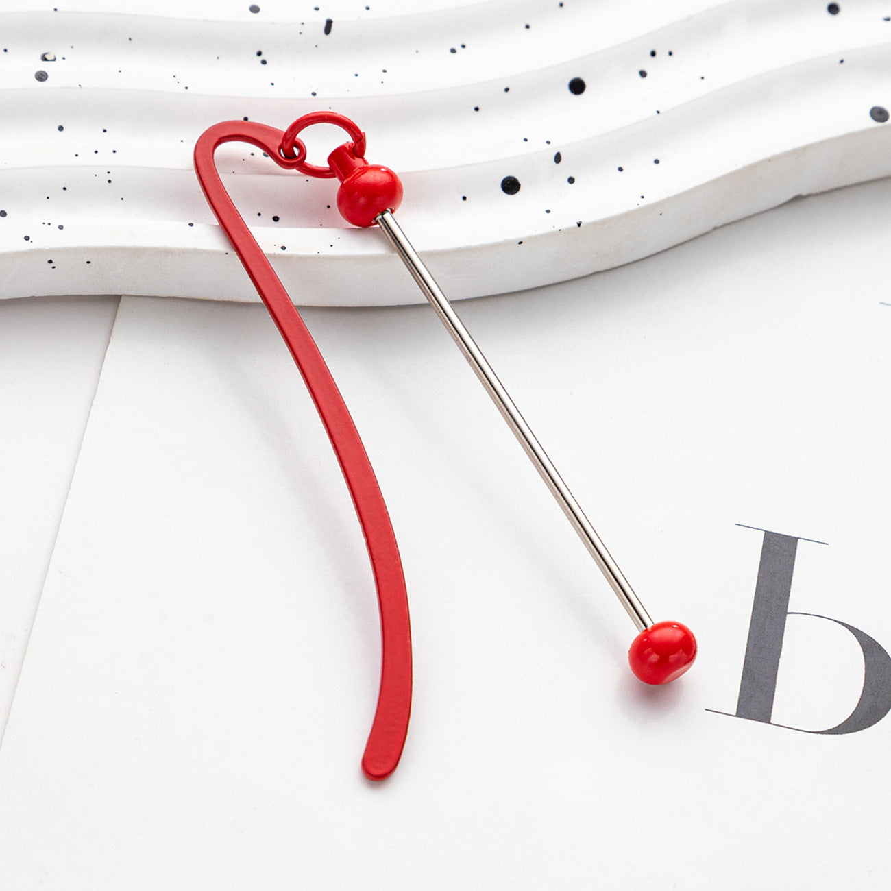 Creative Solid Color Beadable Bookmarks Metal DIY for Beadable Bar-2PCS