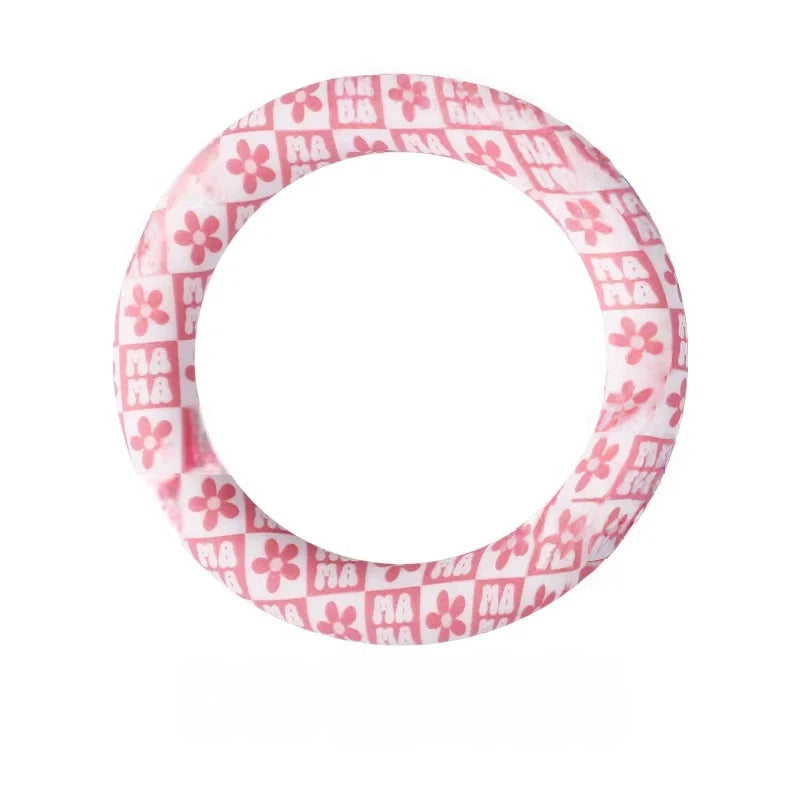 65MM Circular Ring Silicone Focal Beads for DIY Pens Keychains