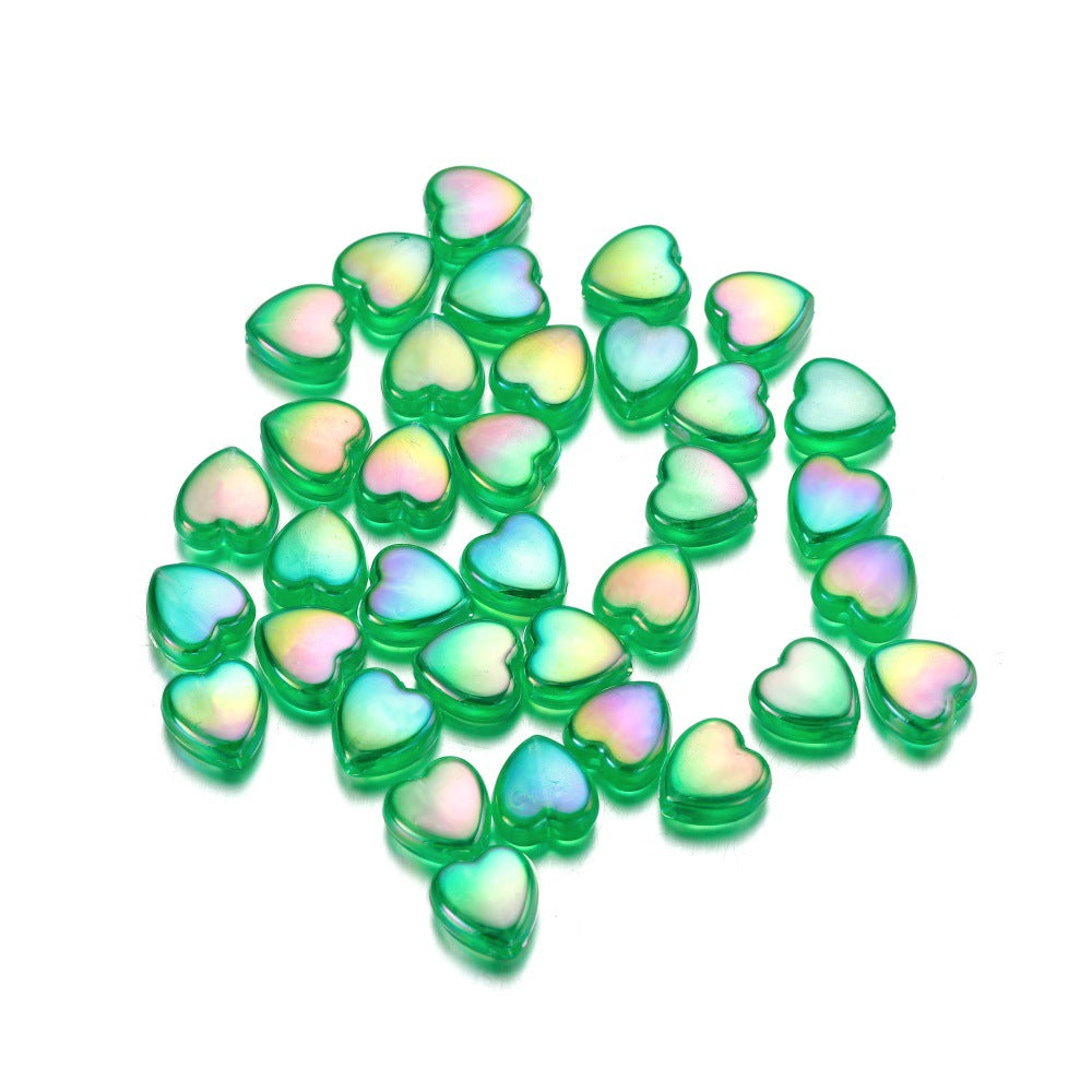 Acrylic Colorful Love Heart Glossy Beads-Small-200PCS