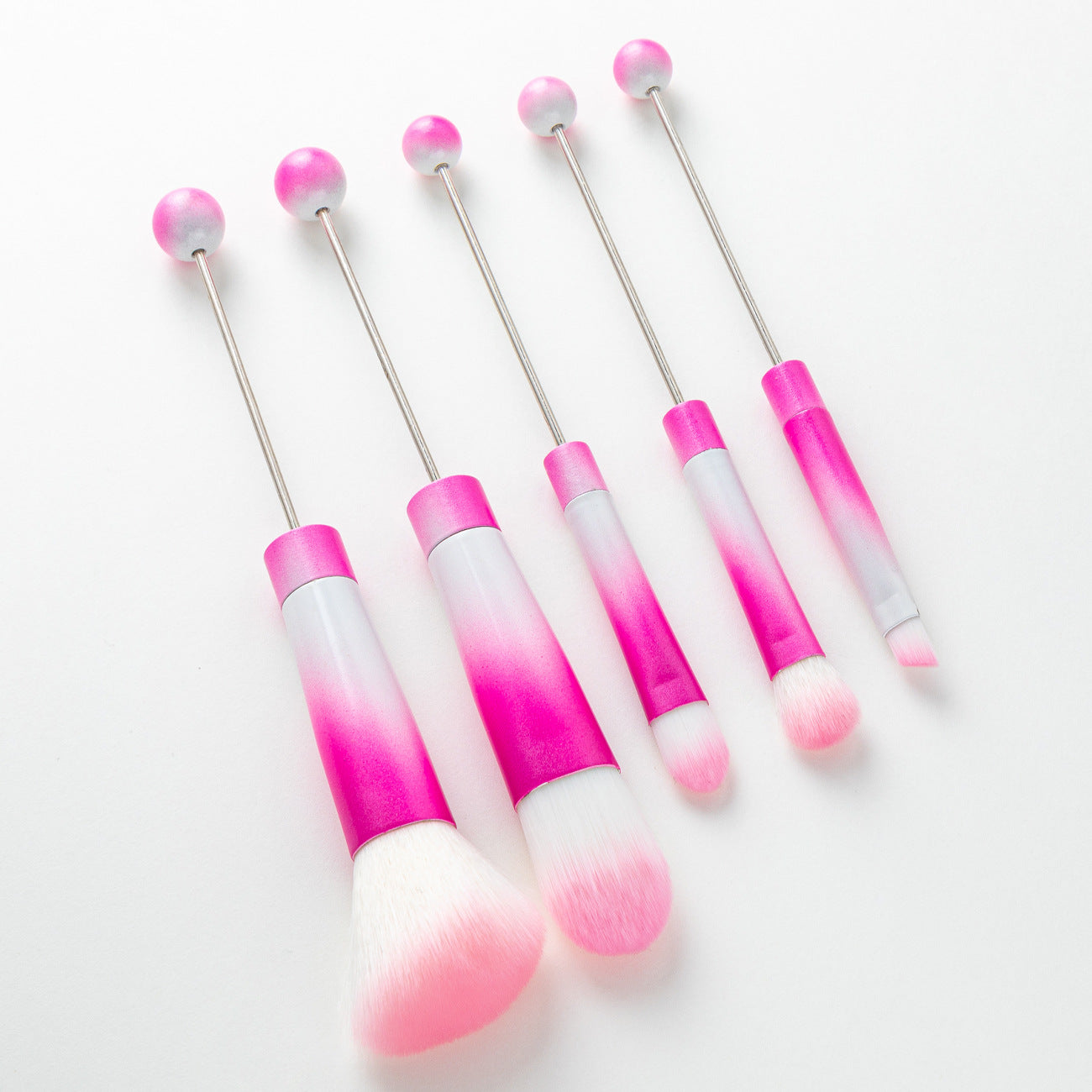 Creative Candy Color Christmas Series Gradient Beadable Metal DIY Makeup Brush Set-1 SET