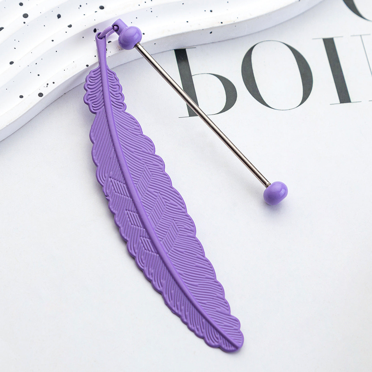 Creative Beadable Feather Bookmarks Metal DIY for Beadable Bar-1PCS