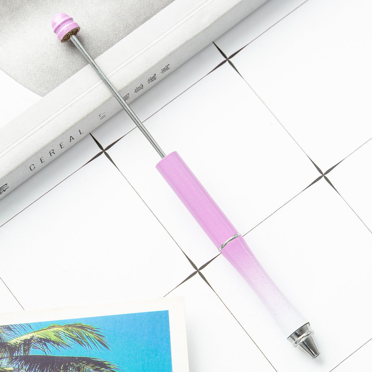 Creative Metal DIY Beadable Pen Ballpoint Pen-2PCS