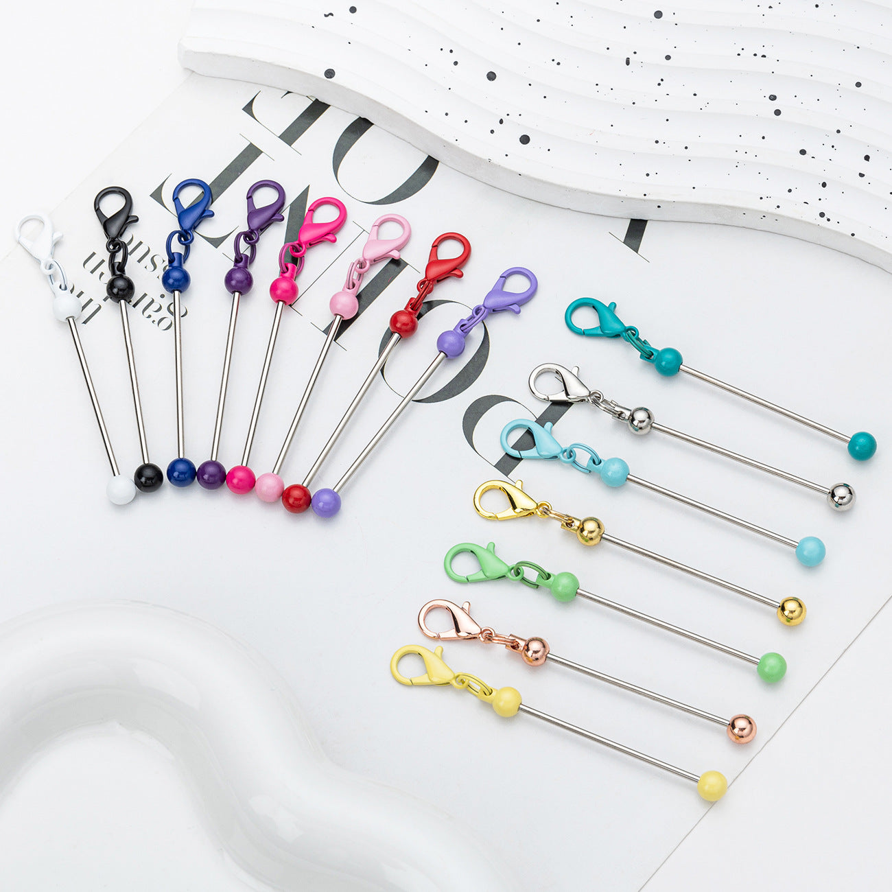 Creative Diy Mini Beaded Candy Color Keychain-2PCS