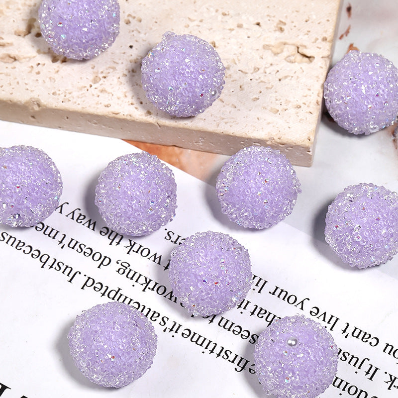 DIY Sparkling Rhinestone Soft Sugar Beads, 20mm -5PCS