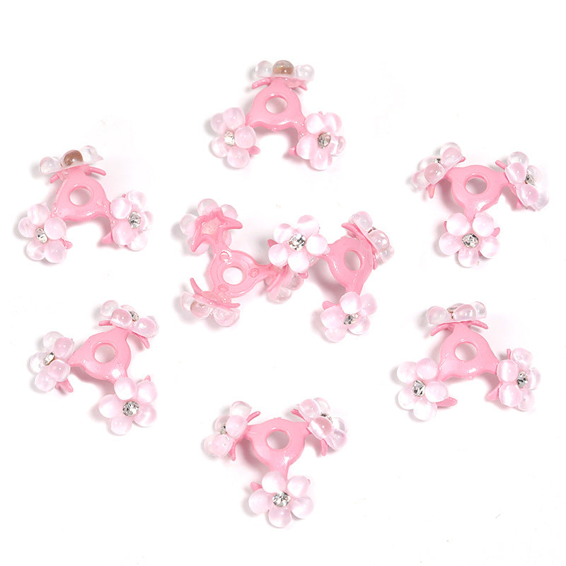 Heavy Point Drilled Resin Flower Center Hole Receptacle Acrylic Beads-30PCS