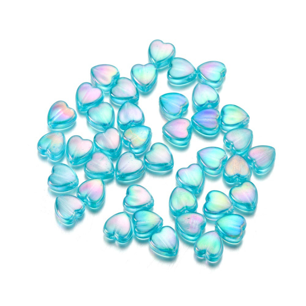 Acrylic Colorful Love Heart Glossy Beads-Small-200PCS