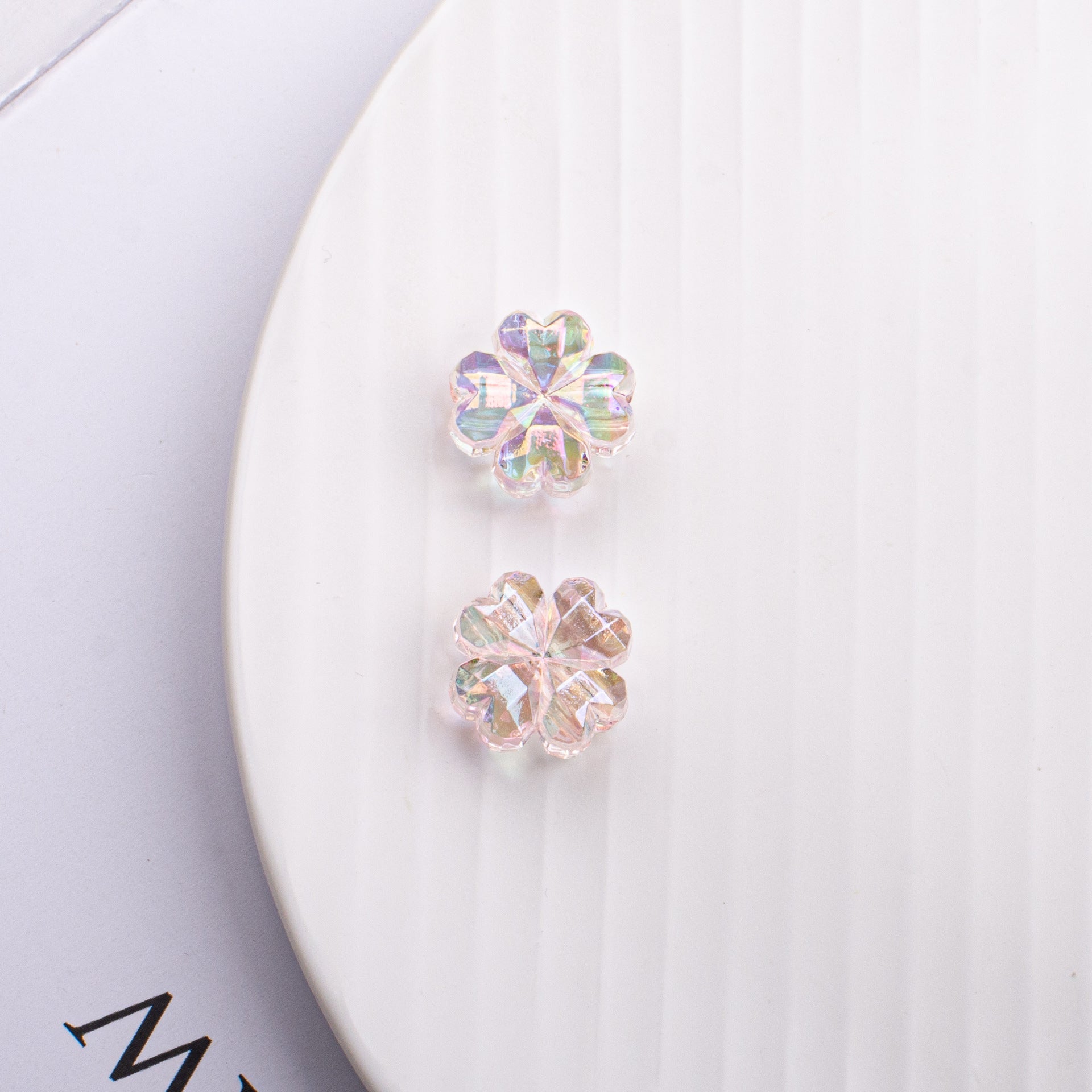 Beaded Accessories Four-leaf Clover Straight Hole Acrylic Small Loose Beads-25PCS