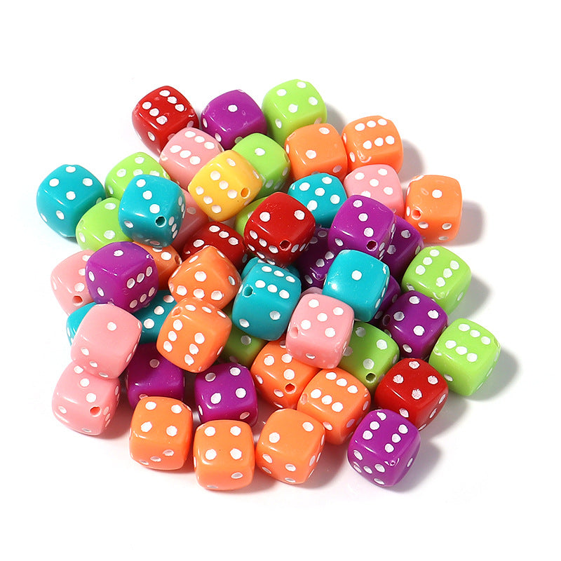 Acrylic Transparent Dice Beads 8mm-100PCS