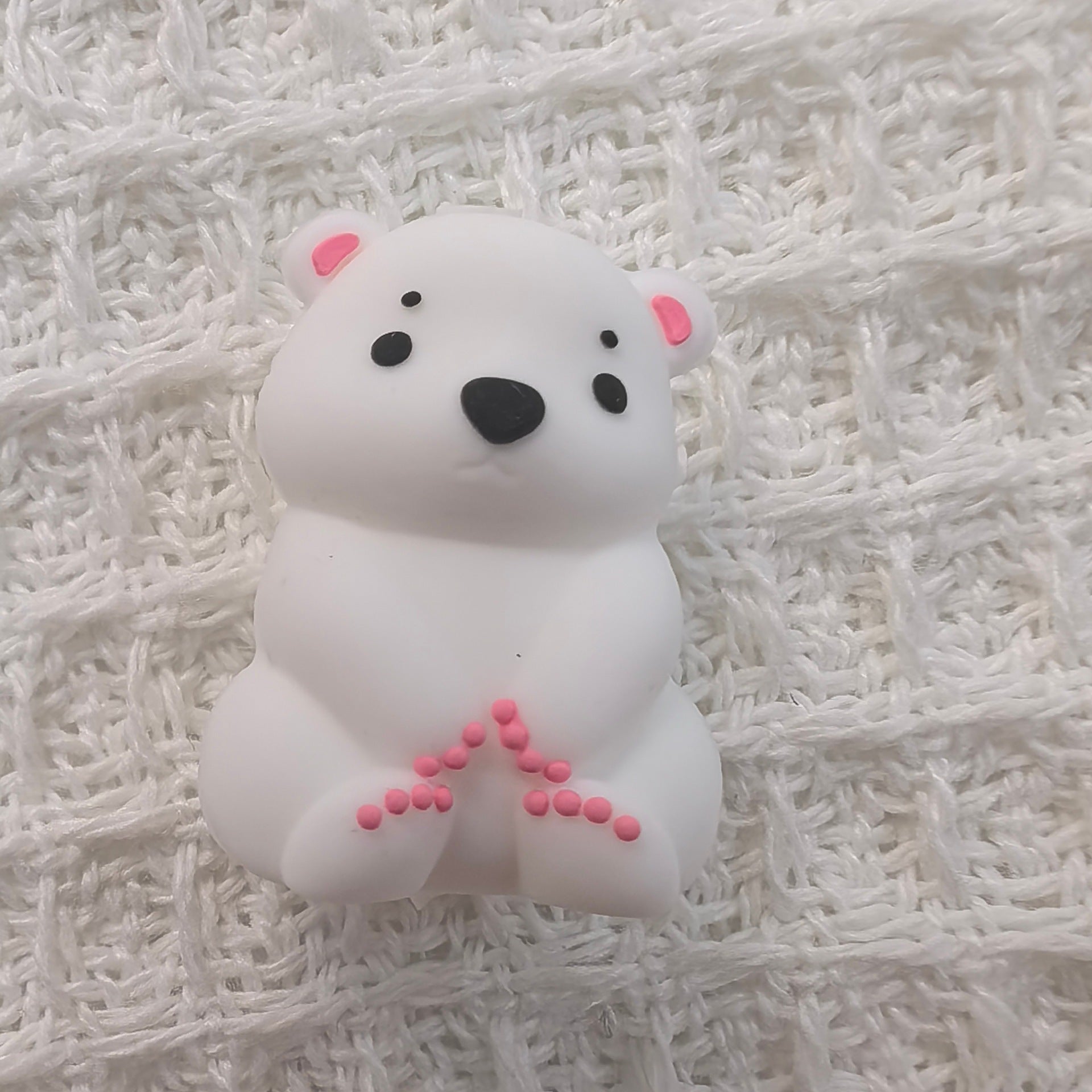 3DThree-dimensional Silicone Cute Cartoon White Bear DIY Beads-10PCS