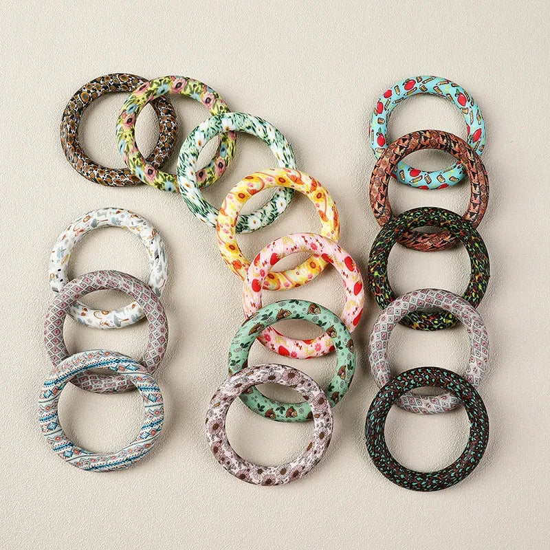 65MM Circular Ring Silicone Focal Beads for DIY Pens Keychains