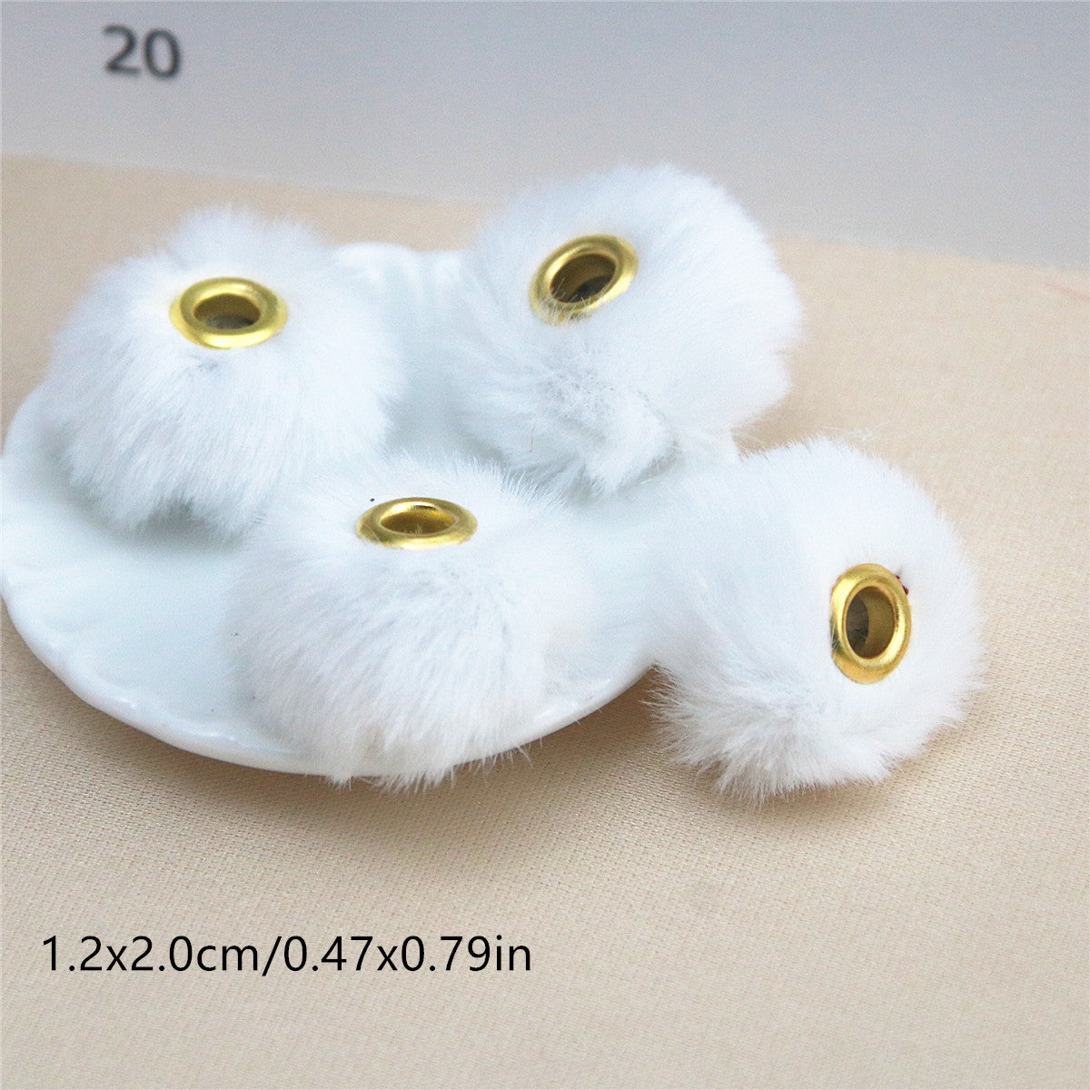 Straight Hole Soft Waxy Fur Ball Beads Loose Beads Large Hole Fabric Accessories-50PCS