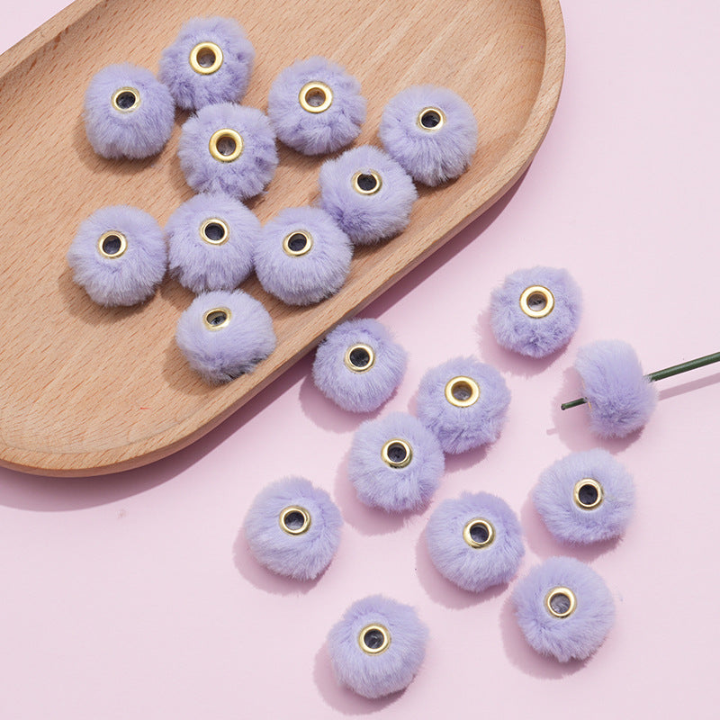 20MM Plush Ball Beads Spacers DIY Beaded Pen Accessories-50PCS