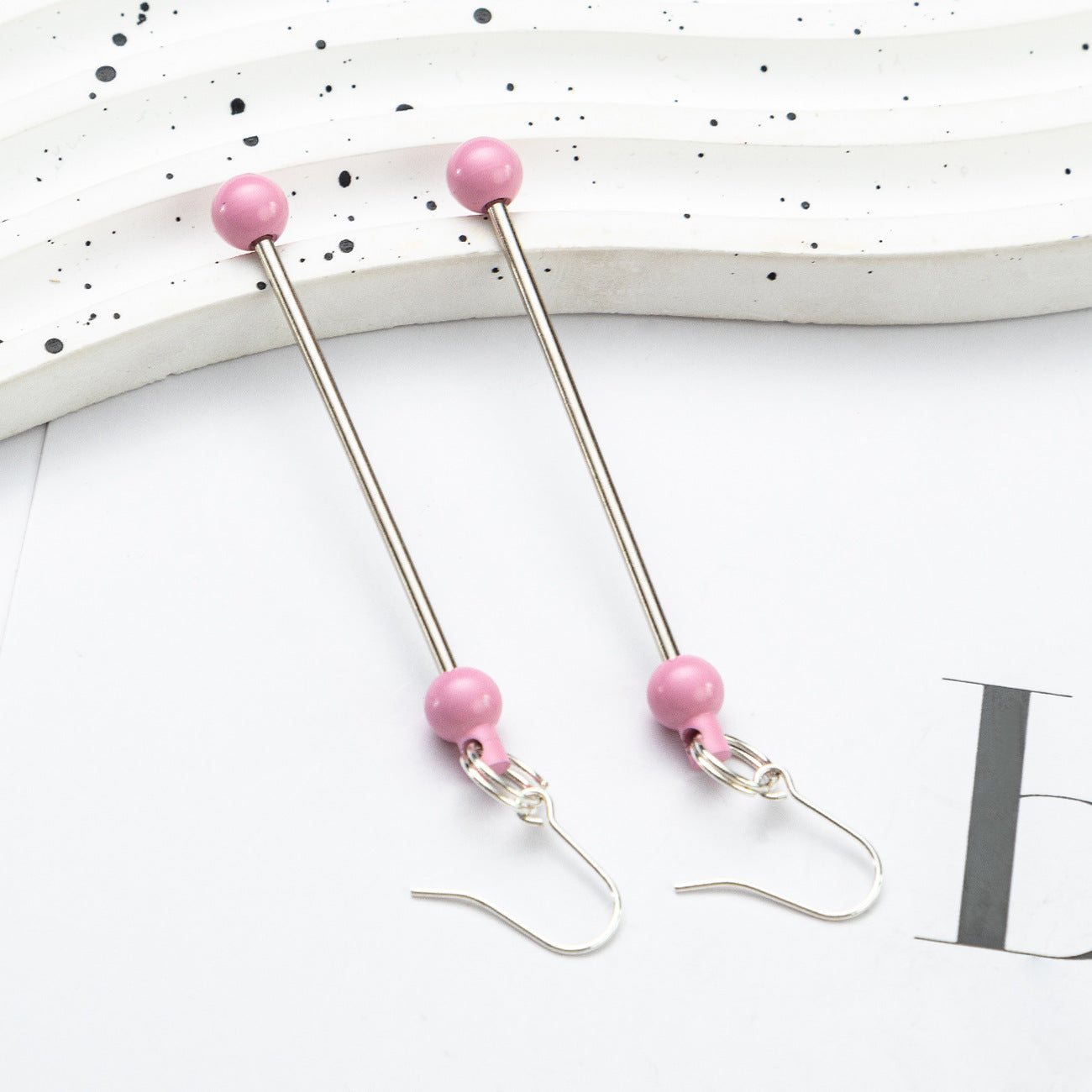 Creative Beadable Earrings Metal DIY Earrings-1 Pair