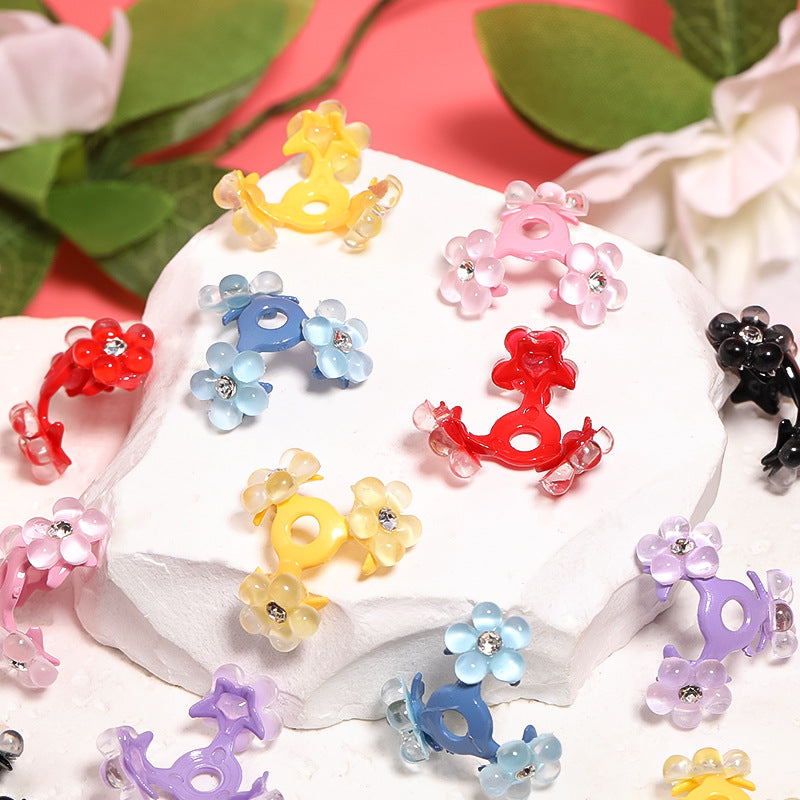 Heavy Point Drilled Resin Flower Center Hole Receptacle Acrylic Beads-30PCS