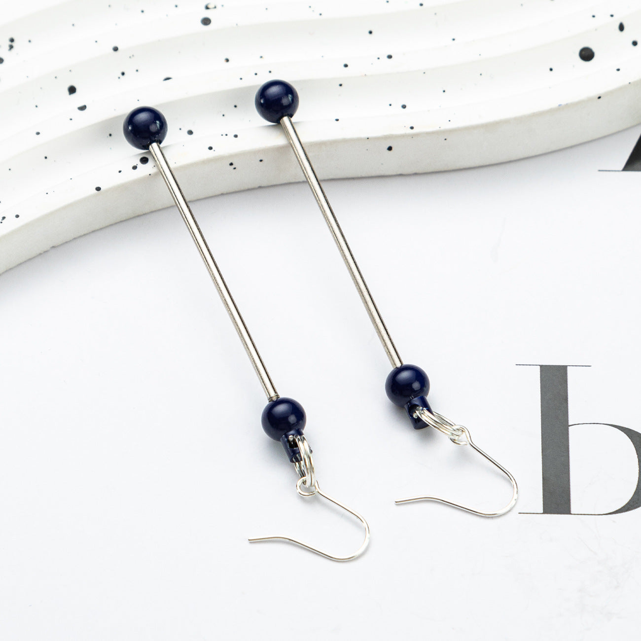 Creative Beadable Earrings Metal DIY Earrings-1 Pair