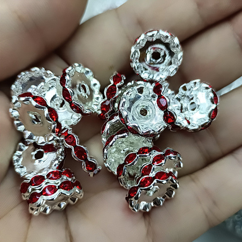 12mm Colored Diamond Spacer Round Spacer Beads DIY Handmade Colored Diamond Beads-250PCS