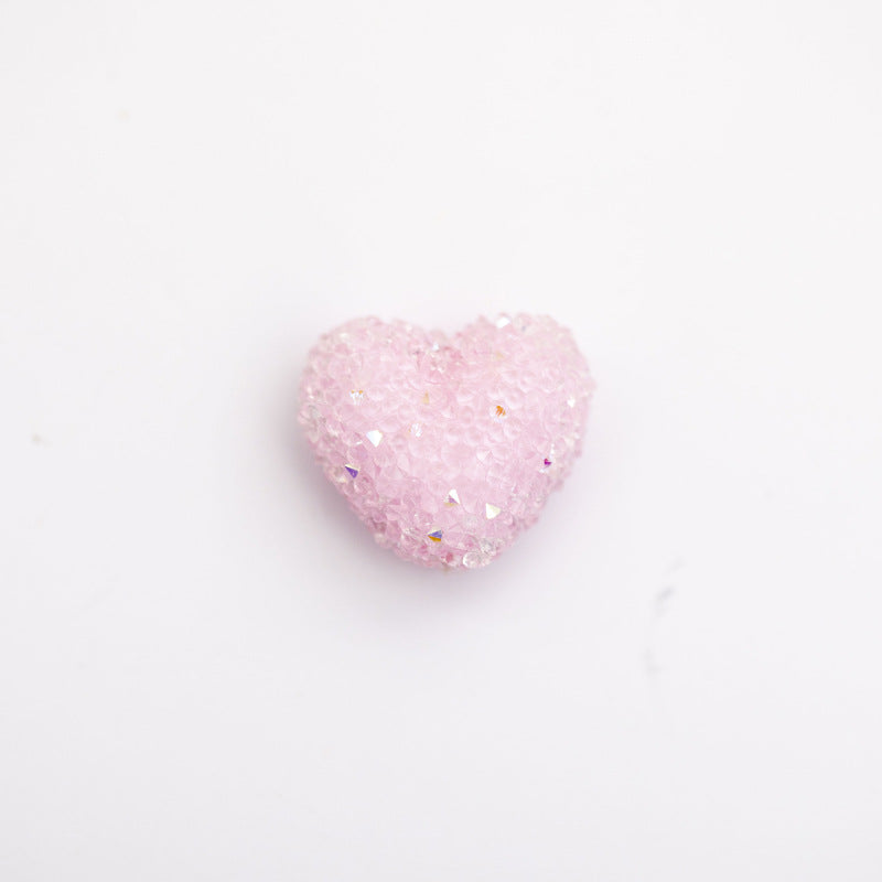 Acrylic Rhinestones, Soft Granulated Sugar Small Heart Beads-10PCS