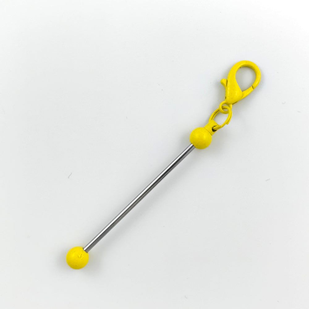 Creative Beadable Bar Mini Metal DIY Beadable Keychains-2PCS