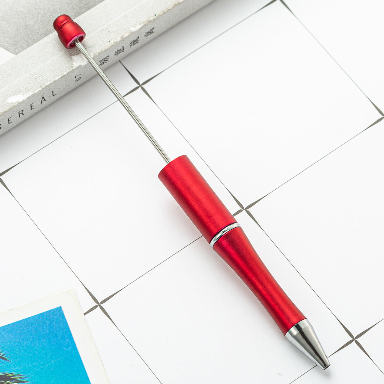 Creative Independence Day Beadable Pens DIY Beadable Plastic Pen-2PCS