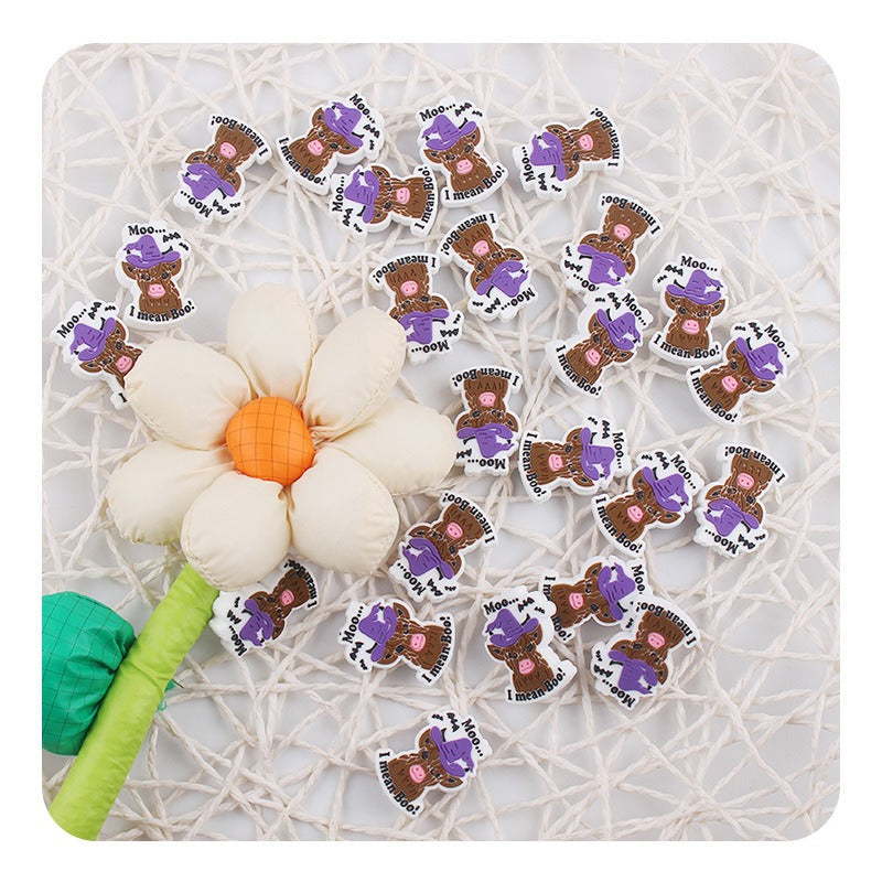 Cartoon Animal Magic Cow Silicone Beads-10PCS