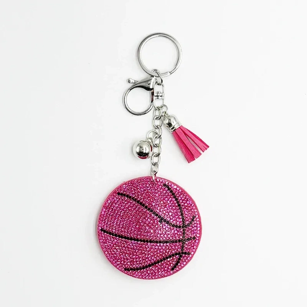 Basketball Rhinestone Keychain for DIY