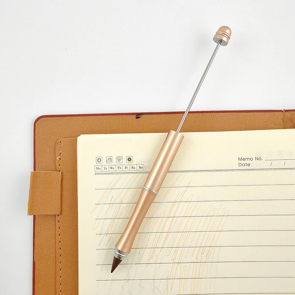 Creative Beadable Pencils Metal Colored Eternity With Eraser-2PCS