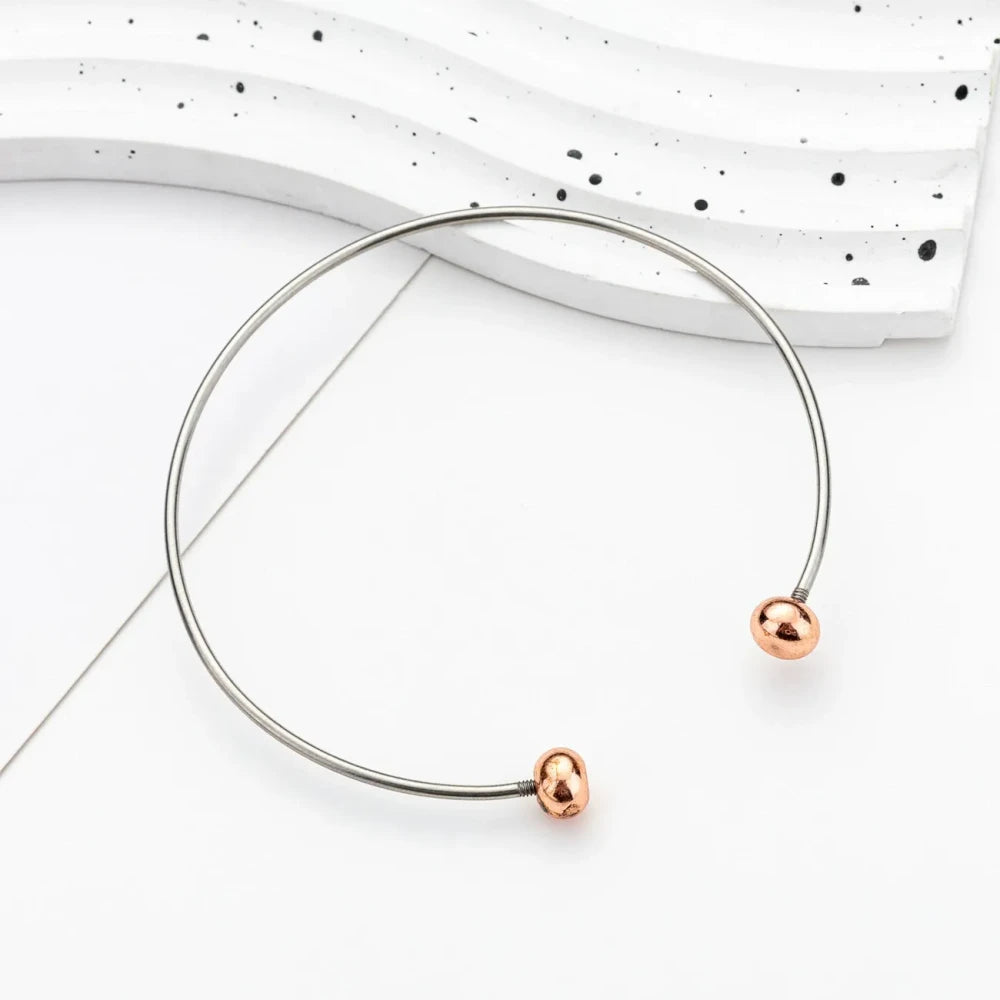 Beadable C-shaped Beveled Opening Bracelet for DIY