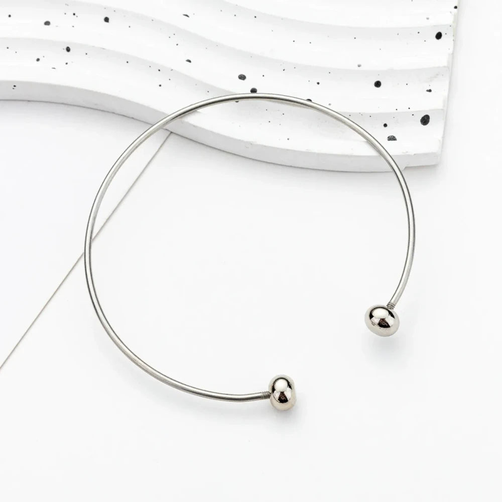 Beadable C-shaped Beveled Opening Bracelet for DIY