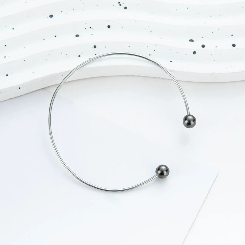 Beadable C-shaped Beveled Opening Bracelet for DIY