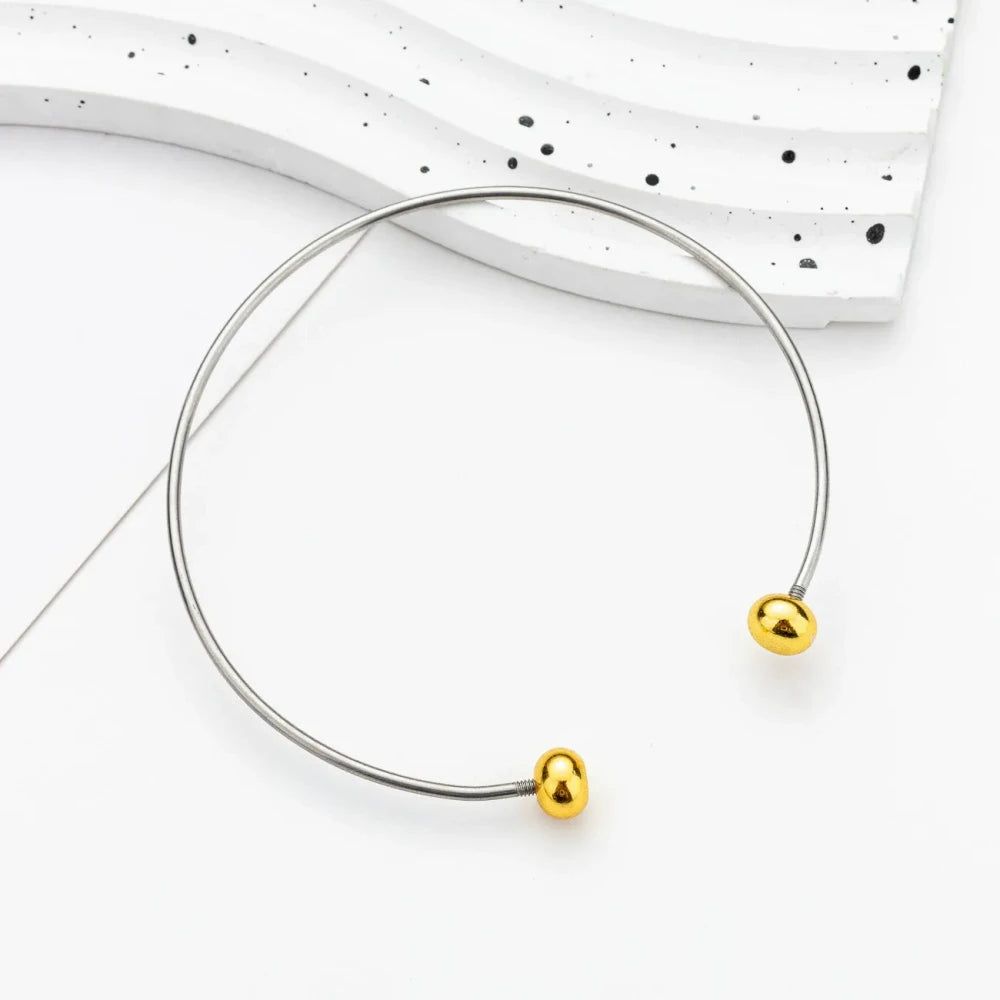 Beadable C-shaped Beveled Opening Bracelet for DIY