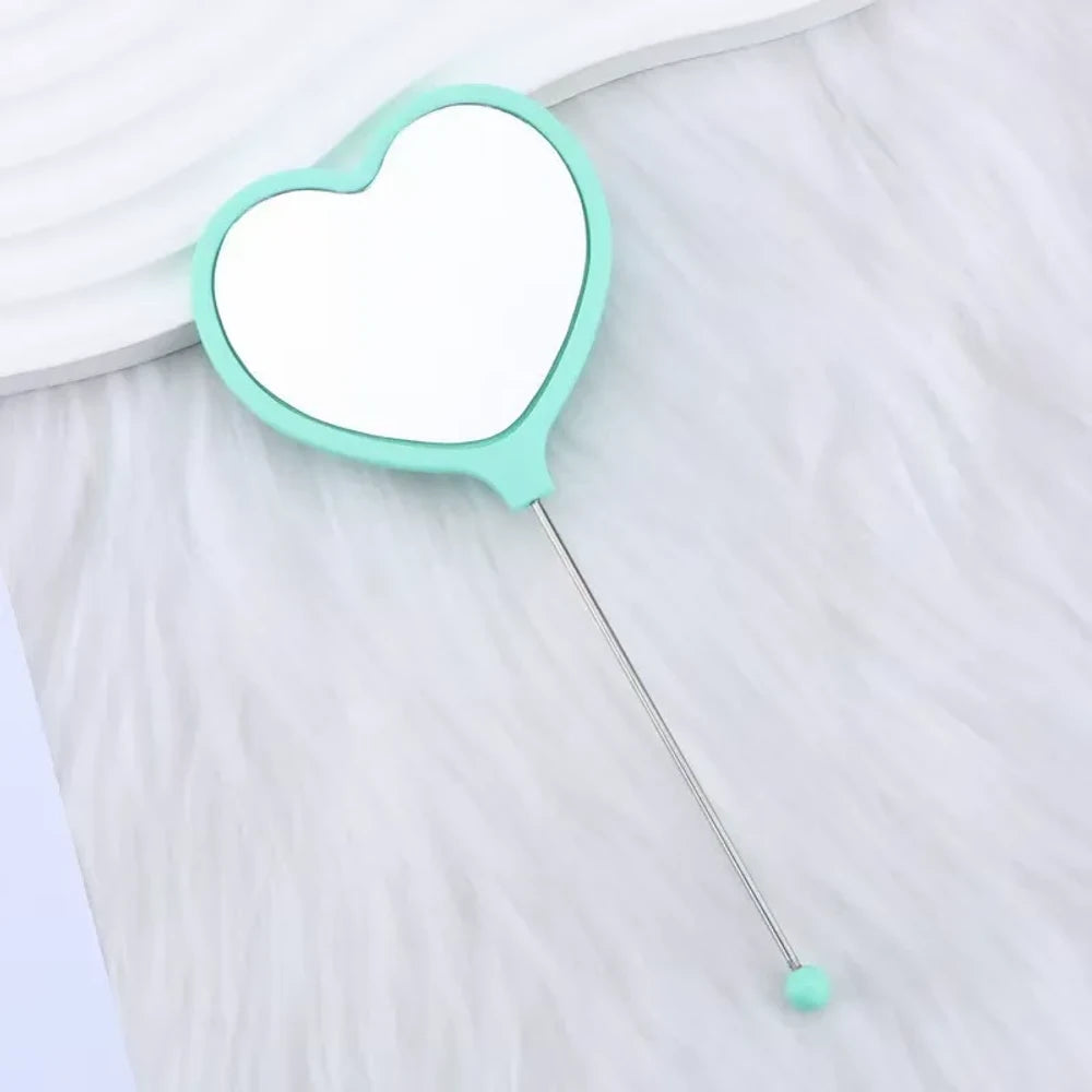 Beadable Heart High Definition Handheld Makeup Mirror